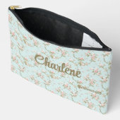 Mint + Blush Romantische Bloemen Bruidsmeisje Etui (Open)