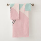 Mint Blush Roze Abstract Moderne Collectie Bad Handdoek (Insitu)