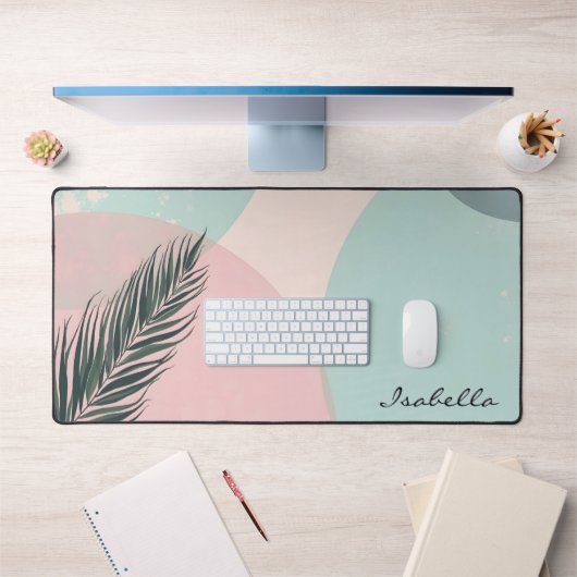 Mint Blush Roze Abstract Moderne Collectie Bureaumat (Kantoor 1)