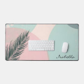 Mint Blush Roze Abstract Moderne Collectie Bureaumat (Keyboard & Muis)