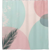 Mint Blush Roze Abstract Moderne Collectie Douchegordijn (Voorkant)