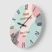 Mint Blush Roze Abstract Moderne Collectie Grote Klok (Hoek)