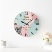 Mint Blush Roze Abstract Moderne Collectie Grote Klok (Huis)