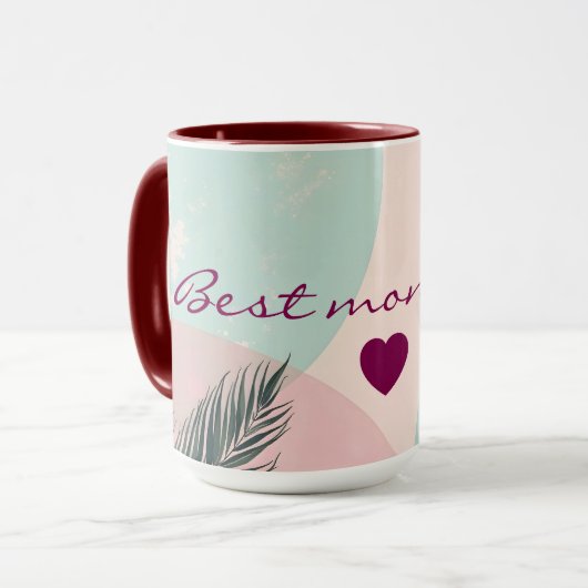 Mint Blush Roze Abstract Moderne Collectie Mok (Voorkant links)