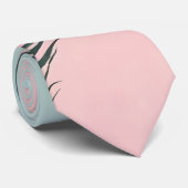 Mint Blush Roze Abstract Moderne Collectie Stropdas (Opgerold)