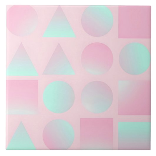 Mint Blush Roze Abstract Moderne Collectie Tegeltje (Voorkant)