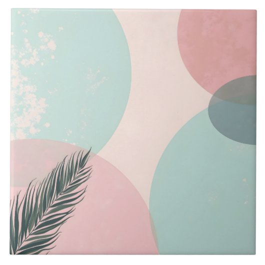 Mint Blush Roze Abstract Moderne Collectie Tegeltje (Voorkant)