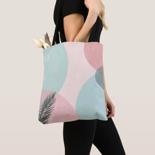 Mint Blush Roze Abstract Moderne Collectie Tote Bag (Dichtbij)