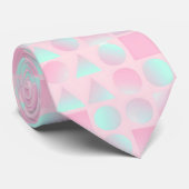 Mint Blush Roze Abstract Modieuze Collectie Stropdas (Opgerold)