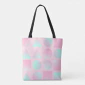 Mint Blush Roze Abstract Modieuze Collectie Tote Bag (Achterkant)