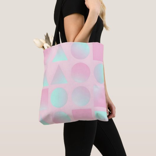 Mint Blush Roze Abstract Modieuze Collectie Tote Bag (Dichtbij)