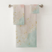Mint Blush Roze Abstract Populaire Collectie Bad Handdoek (Insitu)