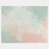 Mint Blush Roze Abstract Populaire Collectie Fleece Deken (Voorkant (Horizontaal))