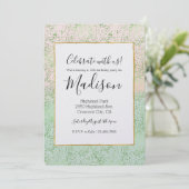 Mint Blush Roze Waterverf Confetti Stippen Kaart (Staand voorkant)