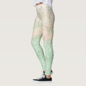 Mint Blush Roze Waterverf Confetti Stippen Leggings (Links)