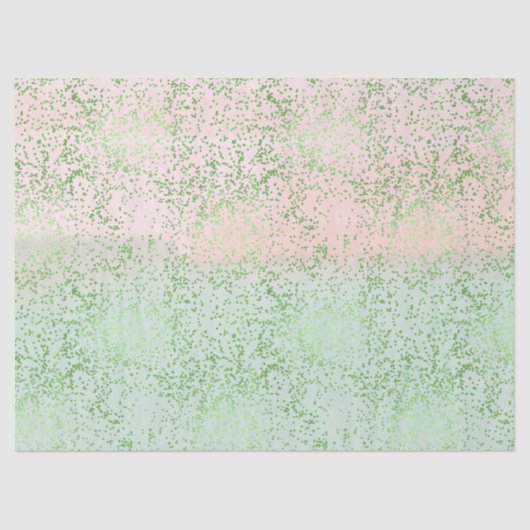 Mint Blush Roze Waterverf Confetti Stippen Tissuepapier (Voorkant)
