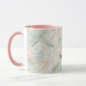 Mint Blush Stripes Strawberry Pink Ice Cream Cone Mok (Links)