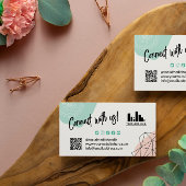Mint Blush Verbind met US Social Media QR Code Visitekaartje