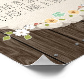 Mint Boho Rustic Wedding Shower Snoep Bar Poster (Hoek)