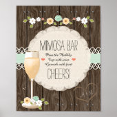 Mint Boho Rustic Wedding Vrijgezellenfeest Mimosa  Poster (Voorkant)
