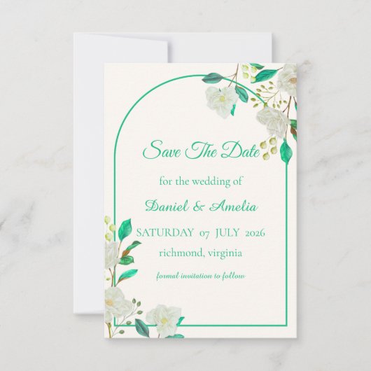 Mint Boog Save the Date Kaart (Voorkant)