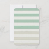 Mint, Bord en witte strepen bruiloft RSVP Kaartje (Achterkant)