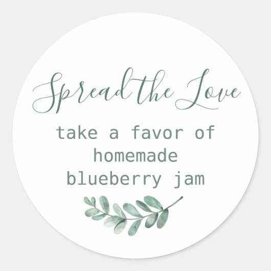 Mint Botanical Elegant Wedding Favor Sticker (Voorkant)