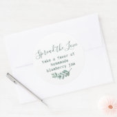 Mint Botanical Elegant Wedding Favor Sticker (Envelop)