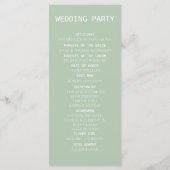 Mint Botanical Elegant Wedding Programme Programmakaart (Achterkant)