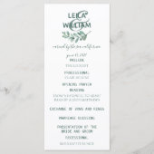 Mint Botanical Elegant Wedding Programme Programmakaart (Voorkant)