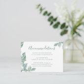 Mint Botanical Wedding Hotel Accommodatie Kaarten (Staand voorkant)
