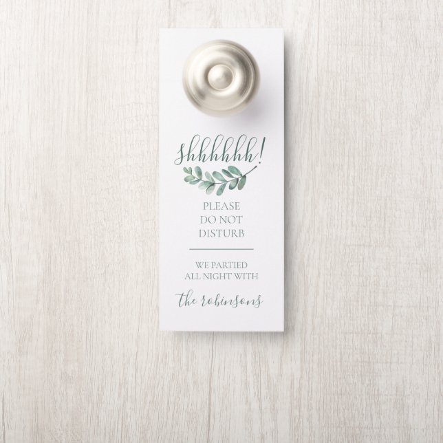 Mint botanisch welkom / niet storen deur hanger (Op knop)