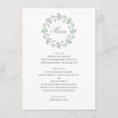 Mint botanische bruiloft. Elegant eenvoudig geblad Menu (Voorkant)