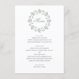 Mint botanische bruiloft. Elegant eenvoudig geblad Menu
