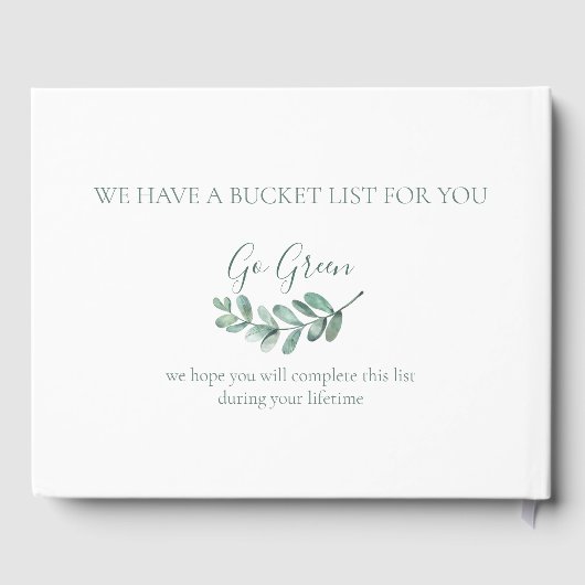 Mint Botanische bruiloft Gast Boek Emmerlijst (Achterkant)