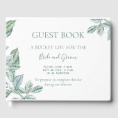 Mint Botanische bruiloft Gast Boek Emmerlijst (Voorkant)