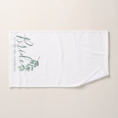Mint Botanische Elegante Bruid Gepersonaliseerd Handdoek (Handdoek)