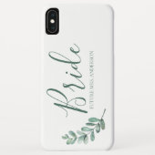 Mint Botanische Elegante Bruid Monogram Case-Mate iPhone Case (Achterkant)