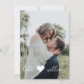 Mint botanische elegante bruiloft foto kaart (Achterkant)