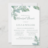 Mint Botanische Elegante Repetitie Diner Uitnodigi Kaart (Voorkant)