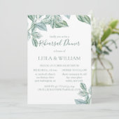 Mint Botanische Elegante Repetitie Diner Uitnodigi Kaart (Staand voorkant)