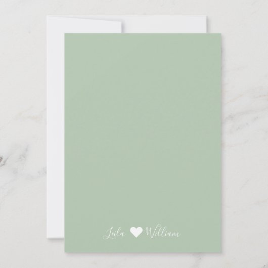 Mint Botanische Elegante Repetitie Diner Uitnodigi Kaart (Achterkant)