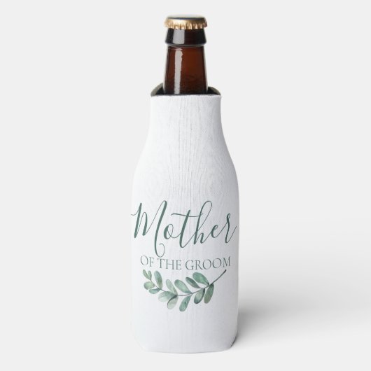 Mint Botanische Minimalistische Moeder van de brui Flesjeskoeler (Fles Voorkant)