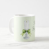 Mint Bow White Candle Shine Bright Koffiemok (Voorkant links)