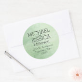 Mint Breeze Waterverf Gepersonaliseerd adres Ronde Sticker (Envelop)