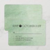 Mint Breeze Waterverf RSVP Kaartje (Voorkant / Achterkant)