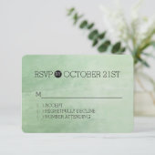 Mint Breeze Waterverf RSVP Kaartje (Staand voorkant)