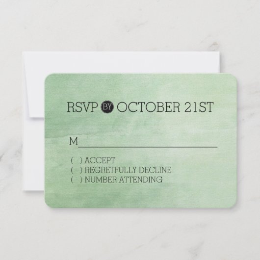Mint Breeze Waterverf RSVP Kaartje (Voorkant)