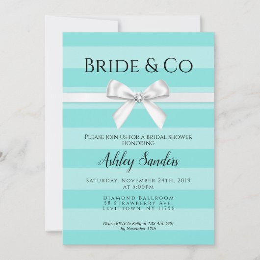 Mint Bride & Co. Bridal Shower Invitation Kaart (Voorkant)