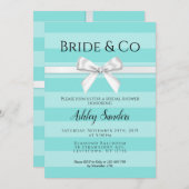 Mint Bride & Co. Bridal Shower Invitation Kaart (Voorkant / Achterkant)